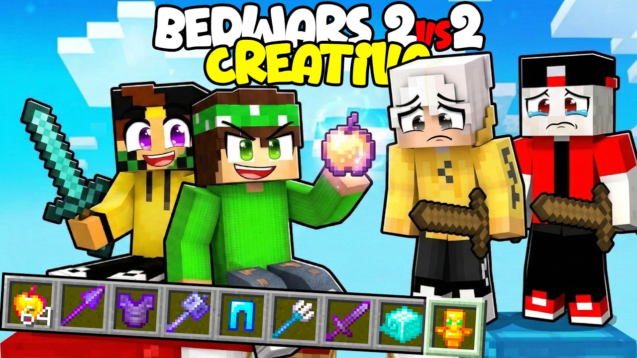 BEDWARS 2vs2 USO LA CREATIVA DI NASCOSTO - MARCY NICO VS LOCO ZEYXON - MINECRAFT ITA
