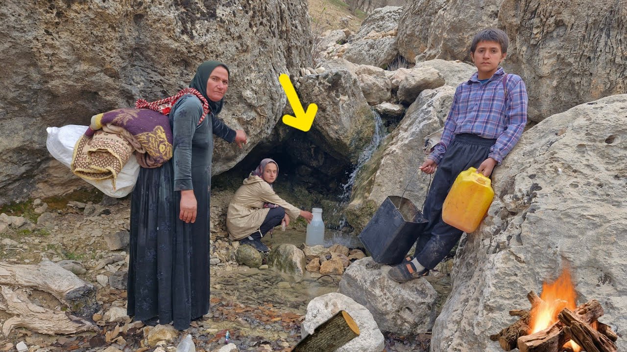 Survival in the Cold Mountains | Homeless Life by the Spring and the Fight for Survival 🏔️🔥