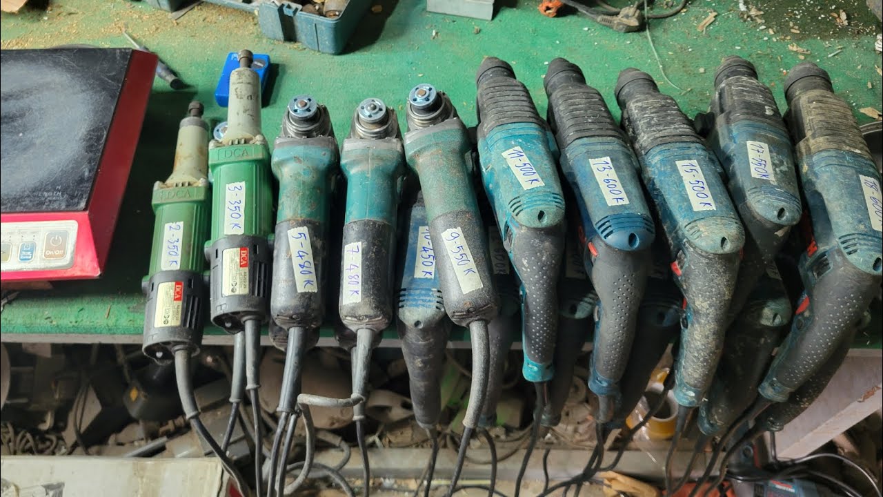 CLIP 46 :THANH LÝ MÁY CẦM TAY ĐIỆN 220V, KHOAN BÊ TÔNG BOSCH ,MÀI MAKITA. LH  :0326106122