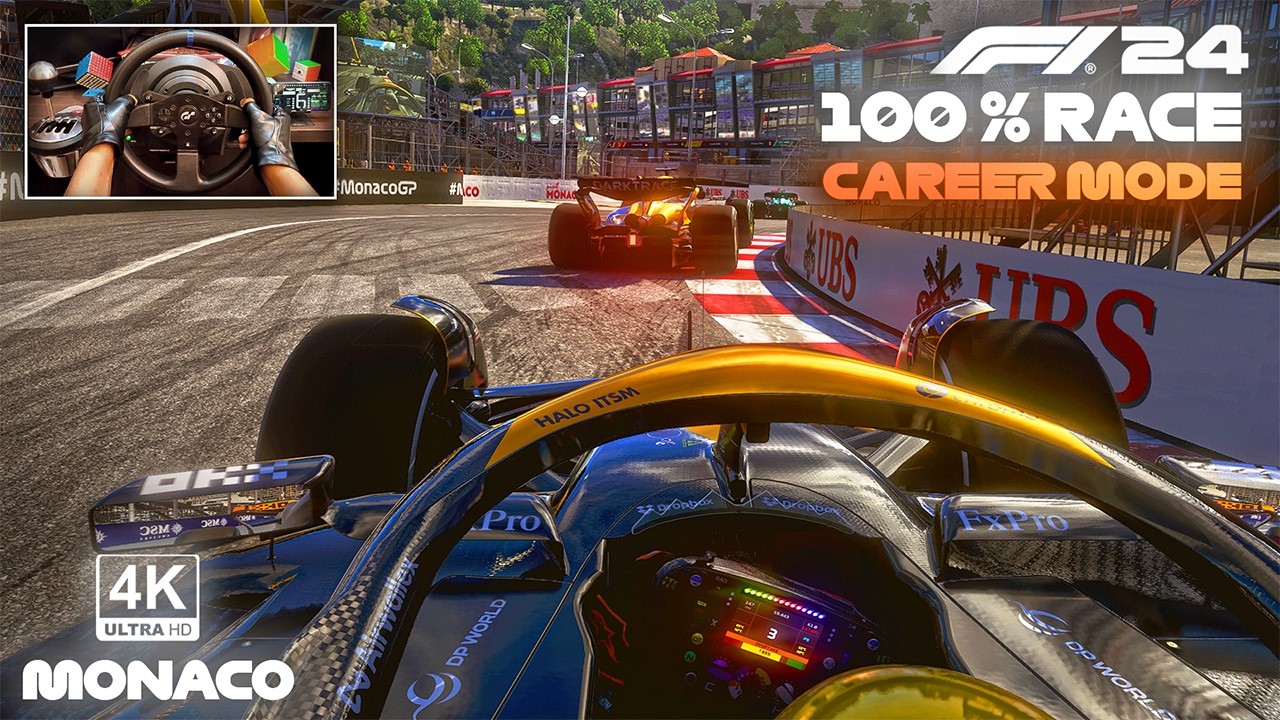 Ayrton Senna's McLaren MCL 38 - Monaco GP 100% Race | F1 24 Career Mode Steering Wheel Gameplay #8