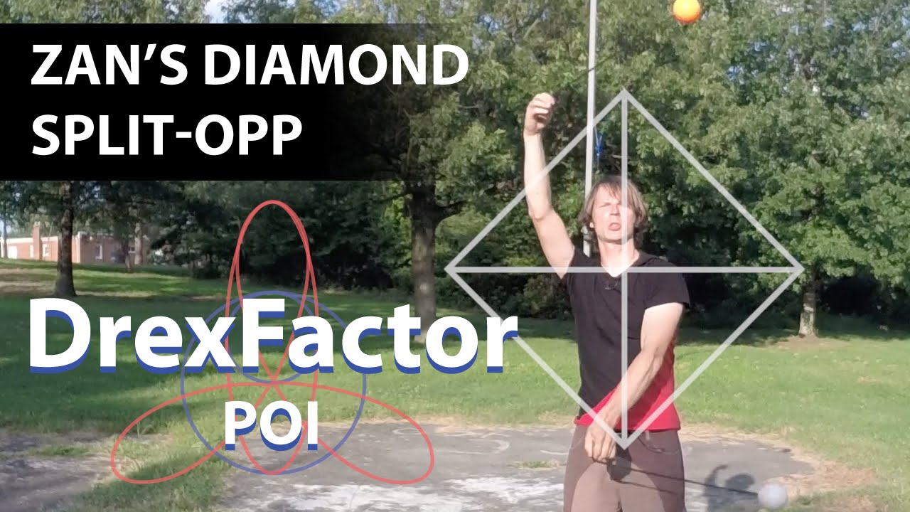 Учебник по вращению пои для среднего уровня: Zan's Diamond Split-Opp