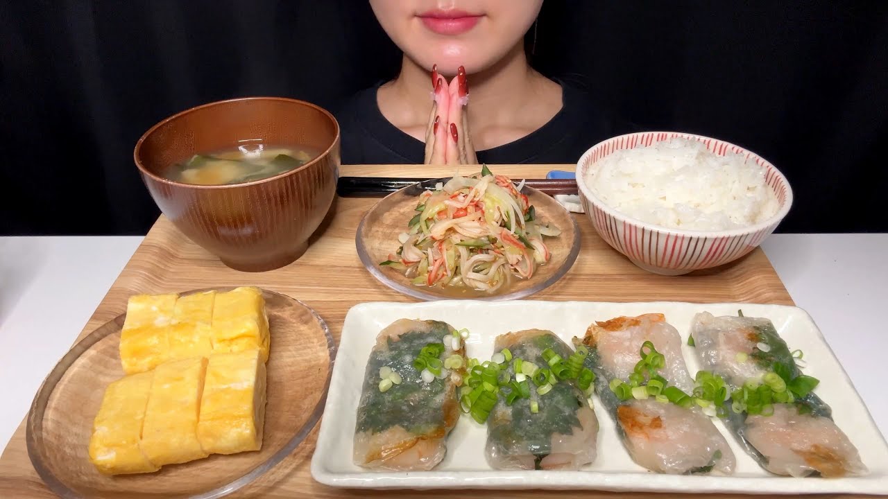 【ASMR/咀嚼音】-海老餃子とカニカマサラダ-Eating Sounds