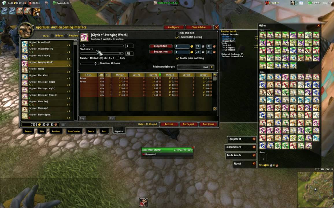 How to use the auctioneer addon to sell in World of Warcraft