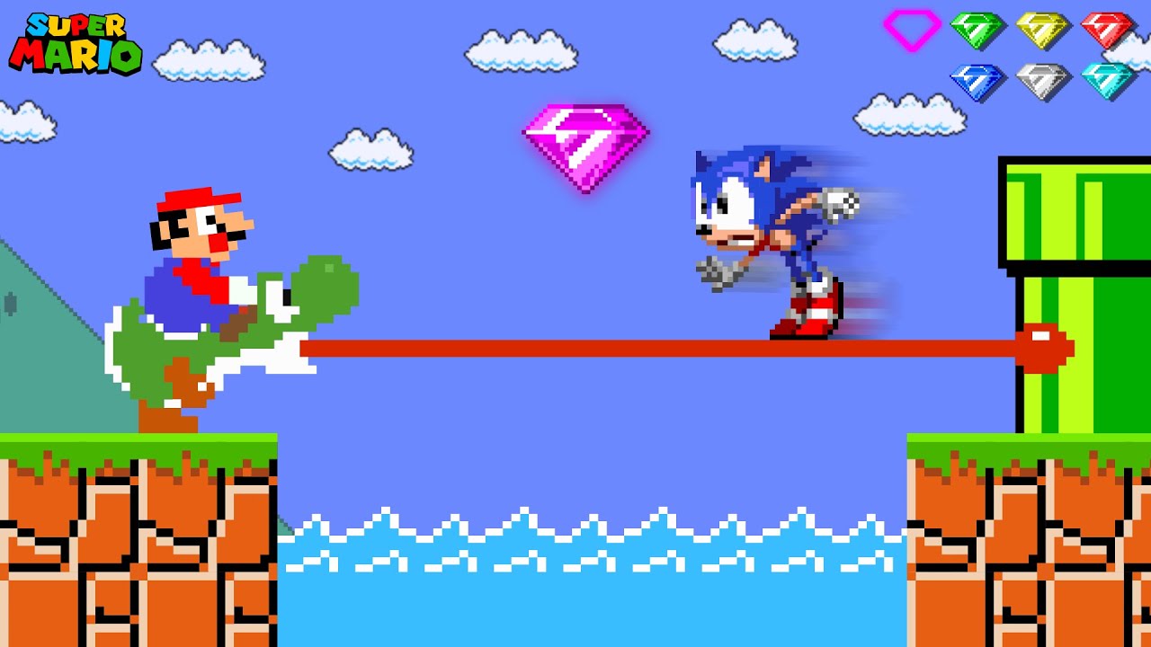 If Mario takes Sonic's Chaos Emeralds in Super Mario Bros.? [Part 3]