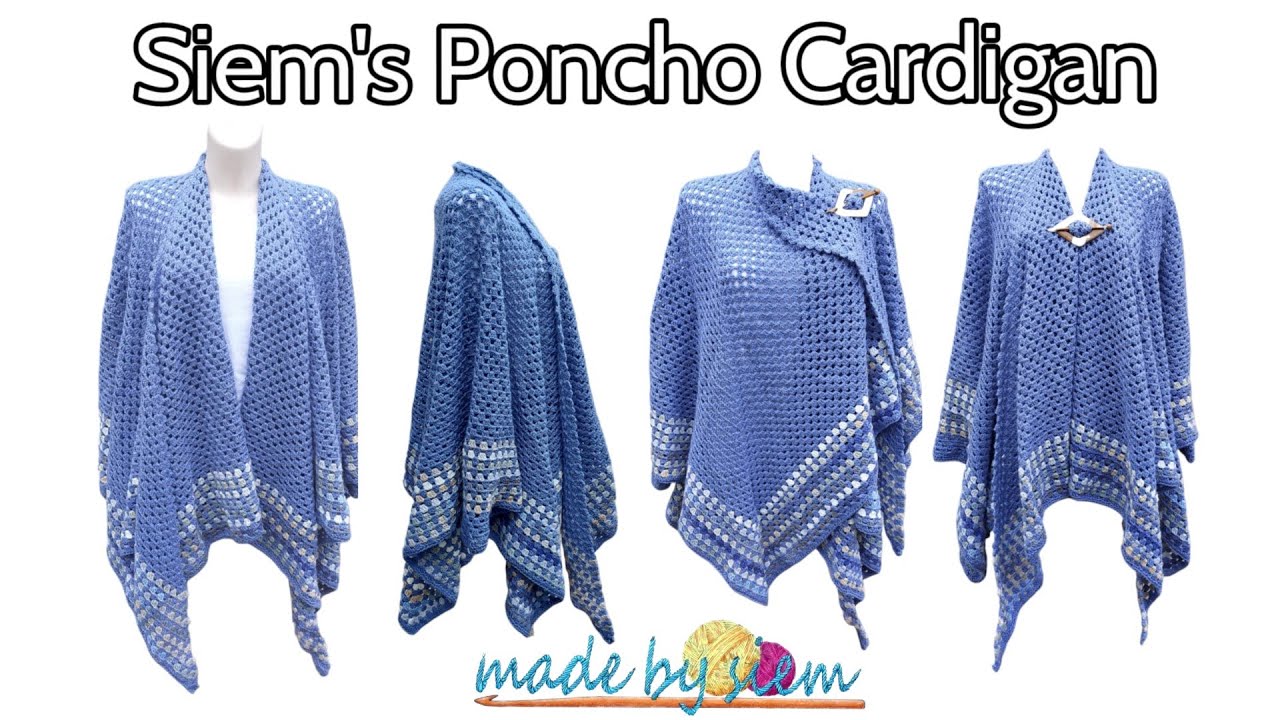 SIEM'S PONCHO CARDIGAN - HAKEN - TUTORIAL - NEDERLANDS