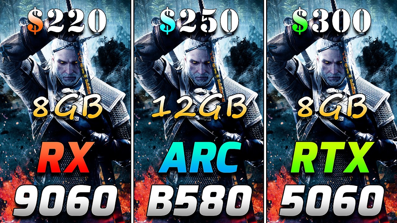 AMD RX 9060 8GB vs INTEL ARC B580 12GB vs NVIDIA RTX 5060 8GB | PC Gameplay Benchmark Tested