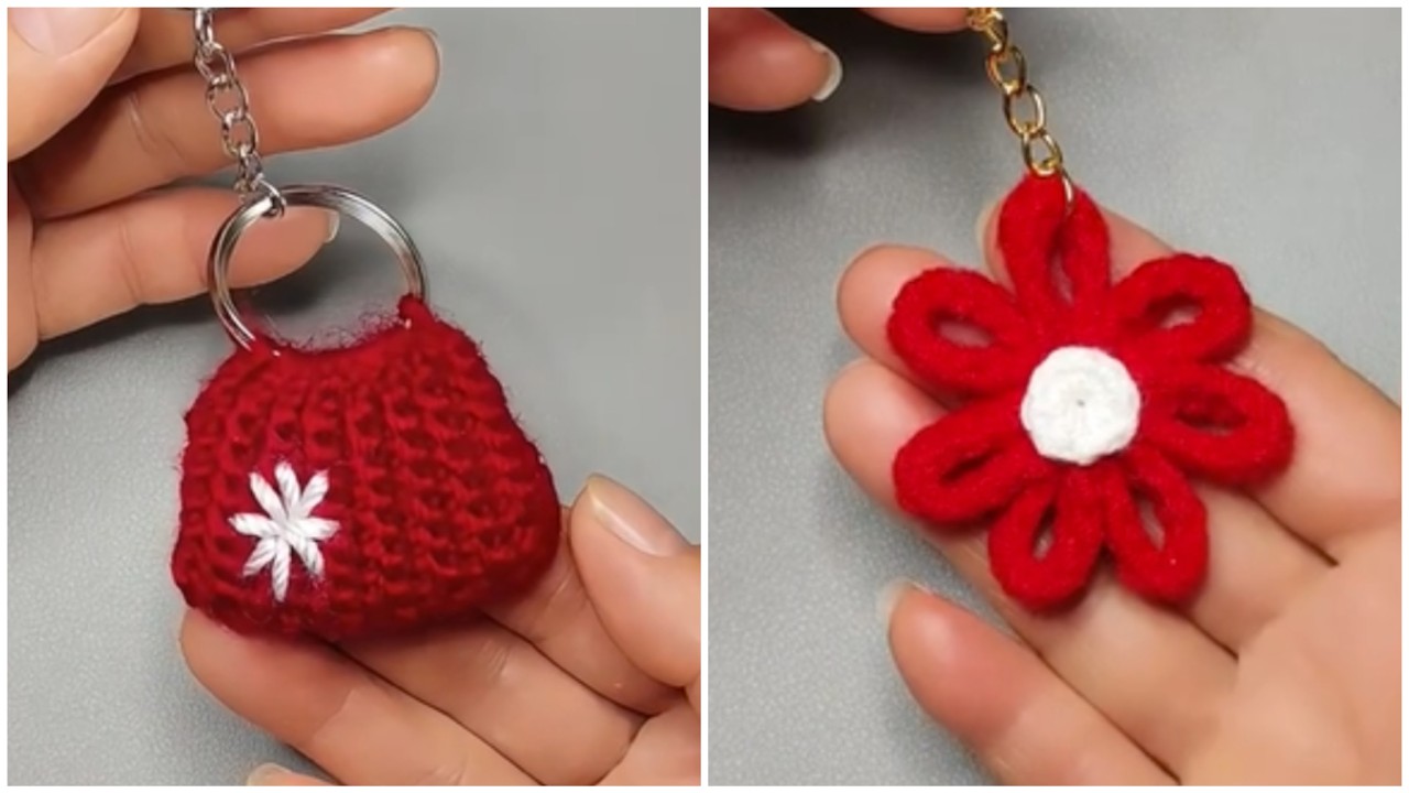 Cute Crochet Keychain Tutorial | Mini Bag & Flower