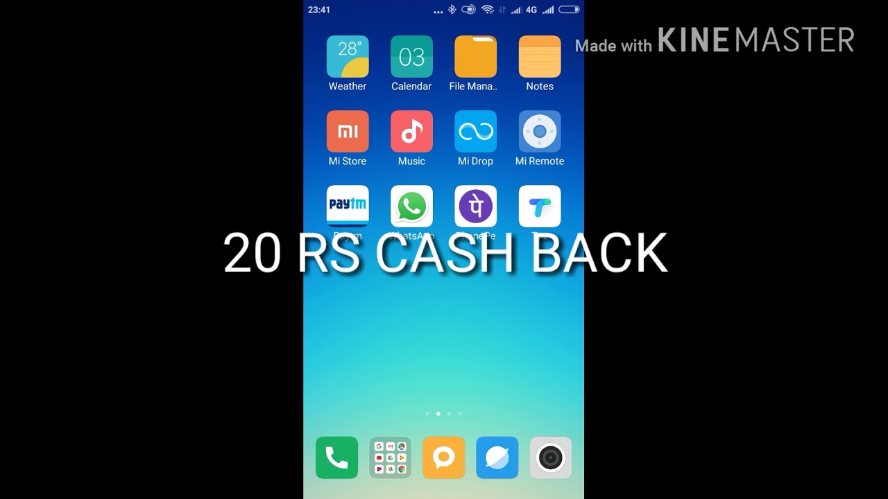 CASH BACK 20 RS