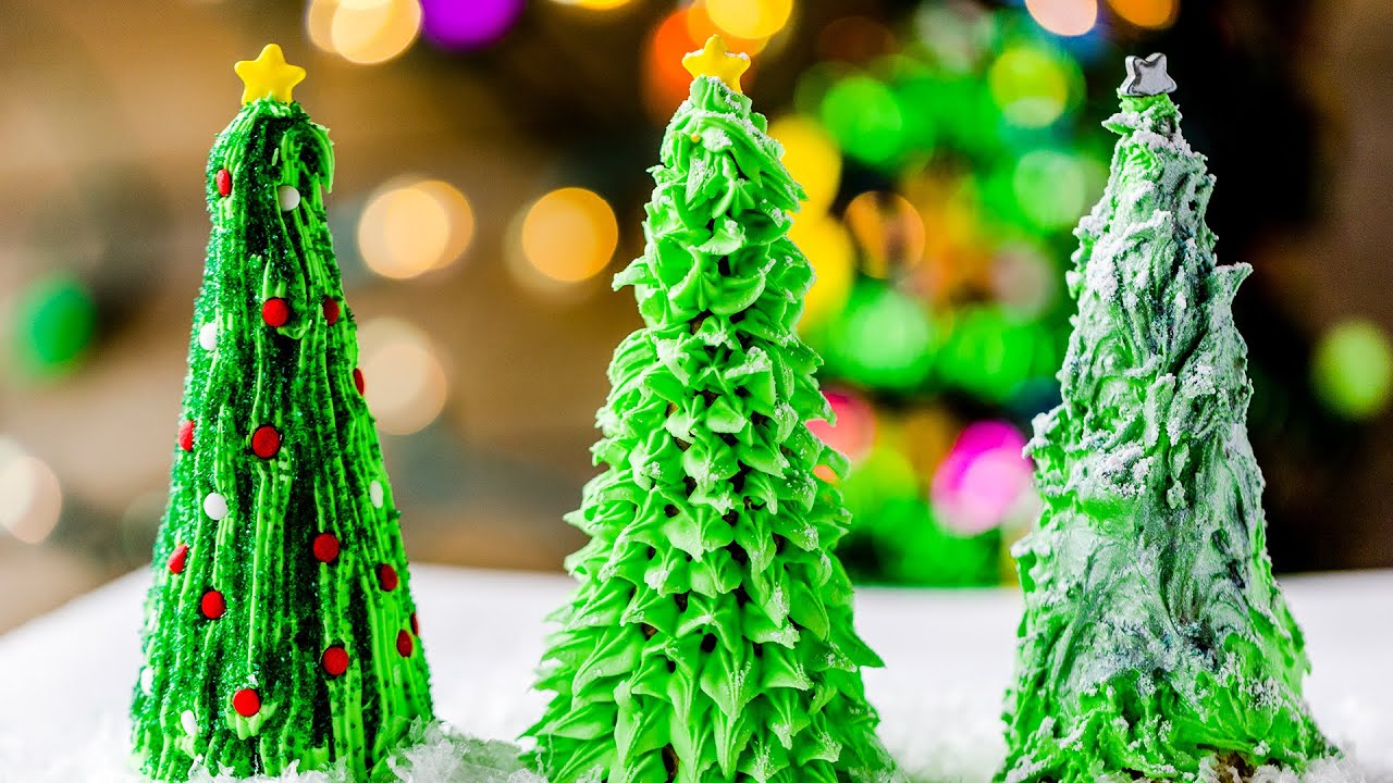 3-styles Christmas Tree DIY with Waffle Cones & Royal Icing