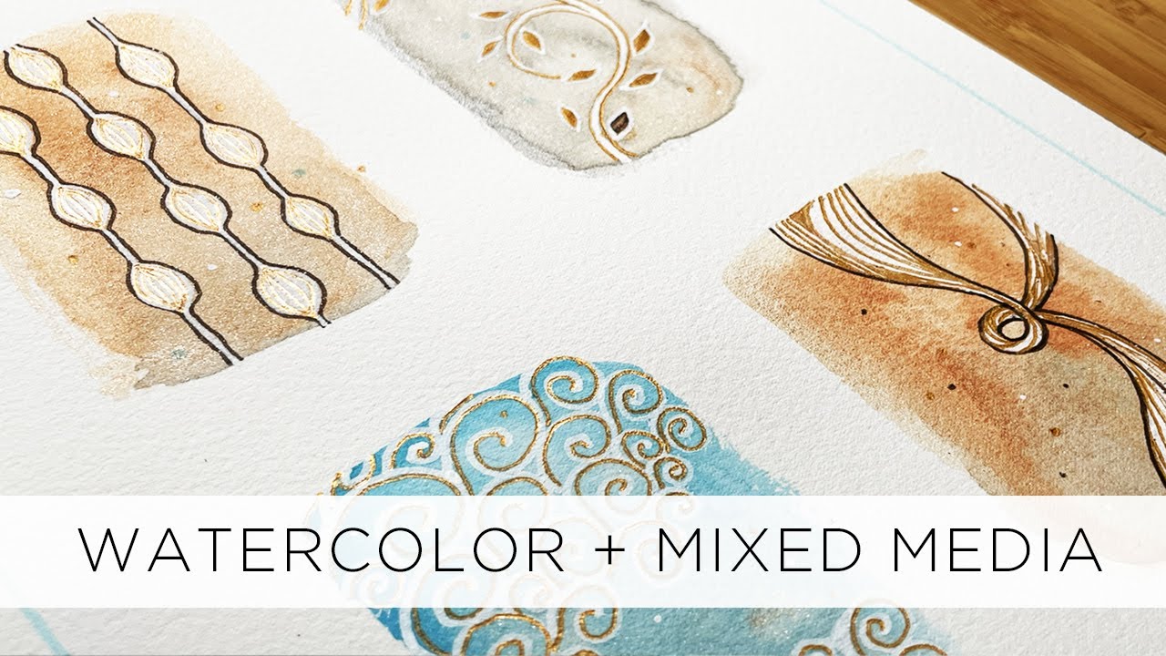 Watercolor Painting Art with Doodles & Mixed Media Fun!