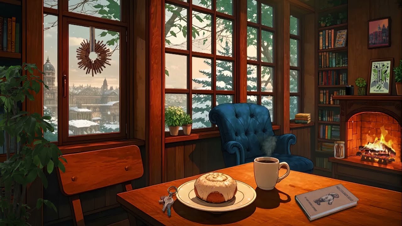 Cinnamon Cafe [piano + fireplace sounds]