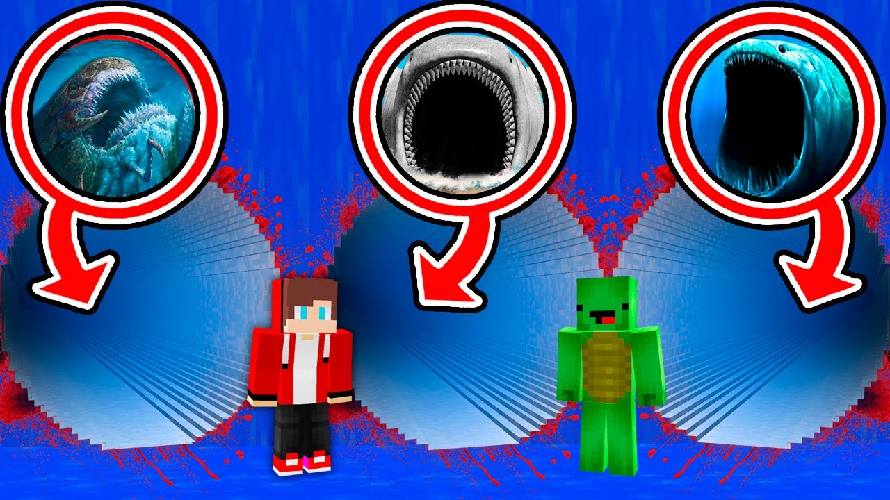 MAIZEN: JJ and Mikey Found Longest Bloop El Maja Sea Eat Tunnel Story - Minecraft Animation JJ&Mikey