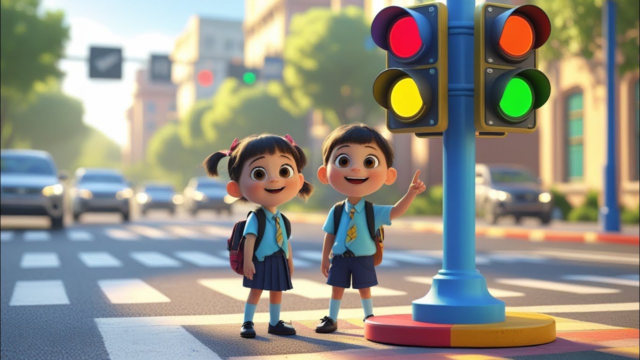 Kids traffic rhymes|| #kids #traffic #signals #usa #usakids #newyork #america #americankids