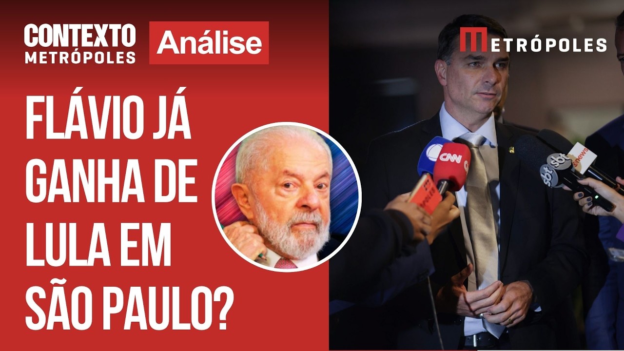 Pesquisa aponta empate t&eacute;cnico entre Lula e Fl&aacute;vio Bolsonaro em SP; senador lidera 2&ordm; turno