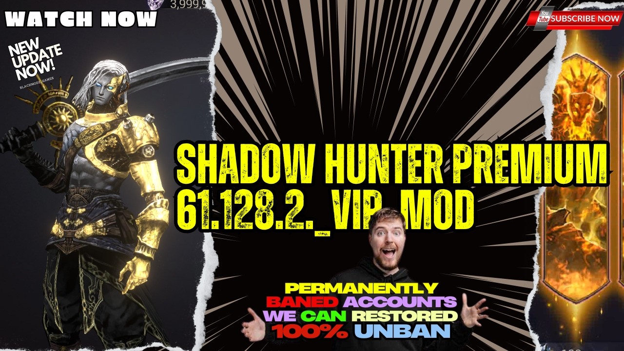 shadow hunter premium v ​​61.128.2 VIP Mod+lobtools+unban #shadowhunertmod