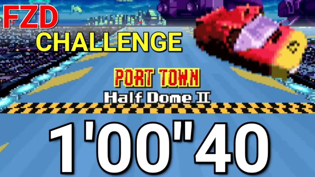 F-ZERO CLIMAX [NSO version] (FZD challenge): Port Town - Half Dome II with the Blood Hawk in 1'00