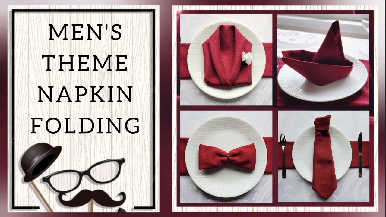 Napkins Folding for Father's Day/Boy's Birthday/ Men's Party/ Table Decoration for Special Dinner/