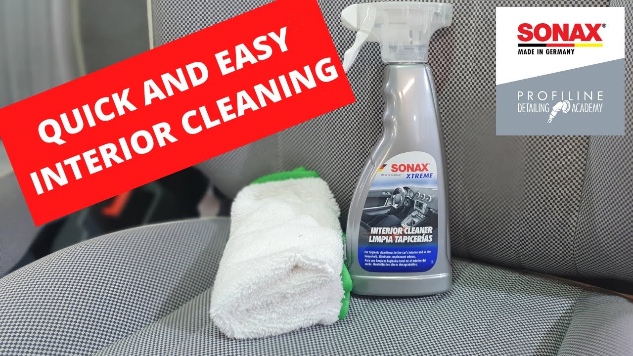 Hygienically Cleaning vehicle interior using SONAX Xtreme Interior Cleaner