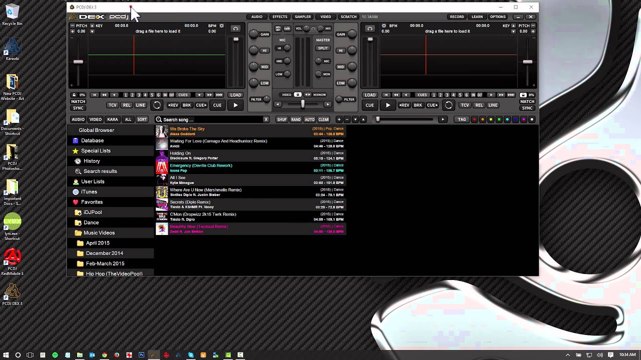 PCDJ DEX 3 - How to Drag And Drop Files Into Library From Finder Or Explorer
