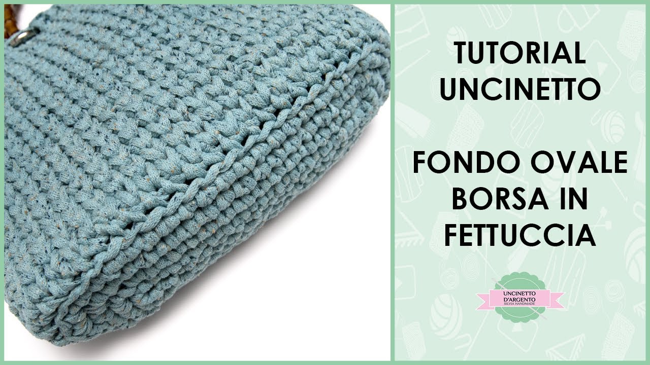 Fondo ovale borsa uncinetto in fettuccia | Uncinetto d'Argento