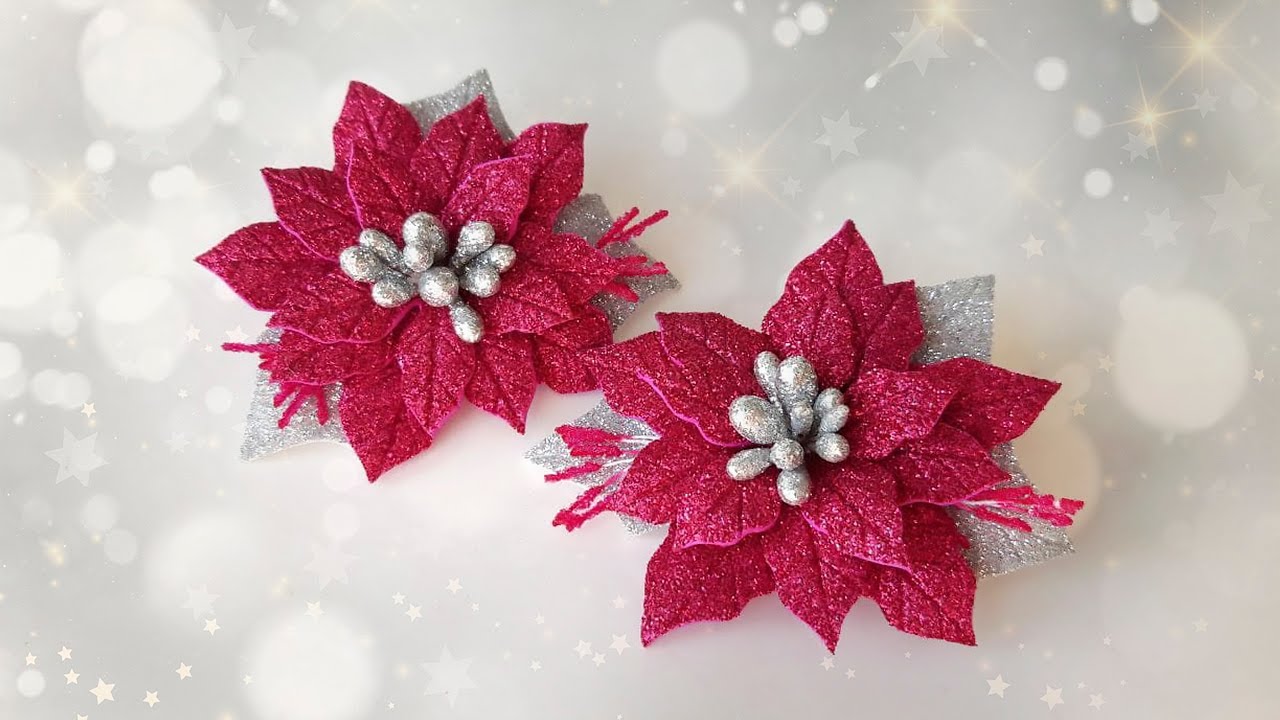 Пуансеттия из фоамирана/DIY/Poinsettia or 