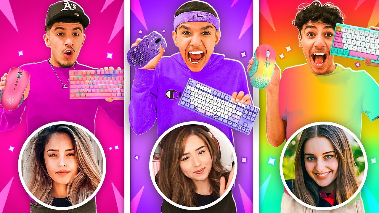 Using Streamer Girls Keyboard & Mouse Combos To Play Fortnite! (Valkyrae, Pokimane)