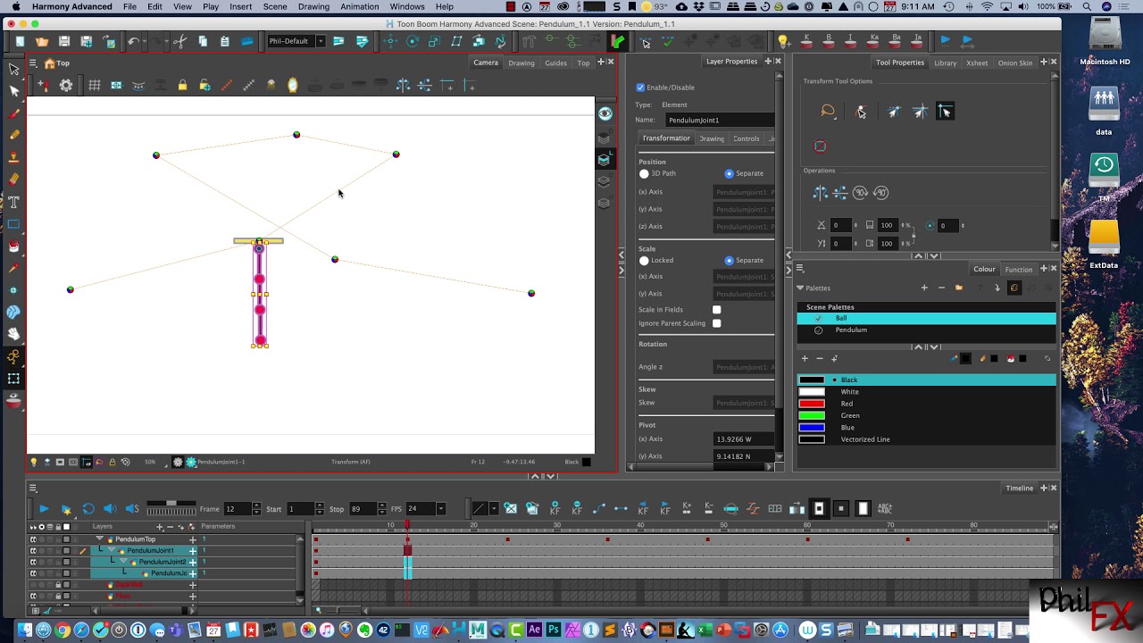 Animating a pendulum in Harmony