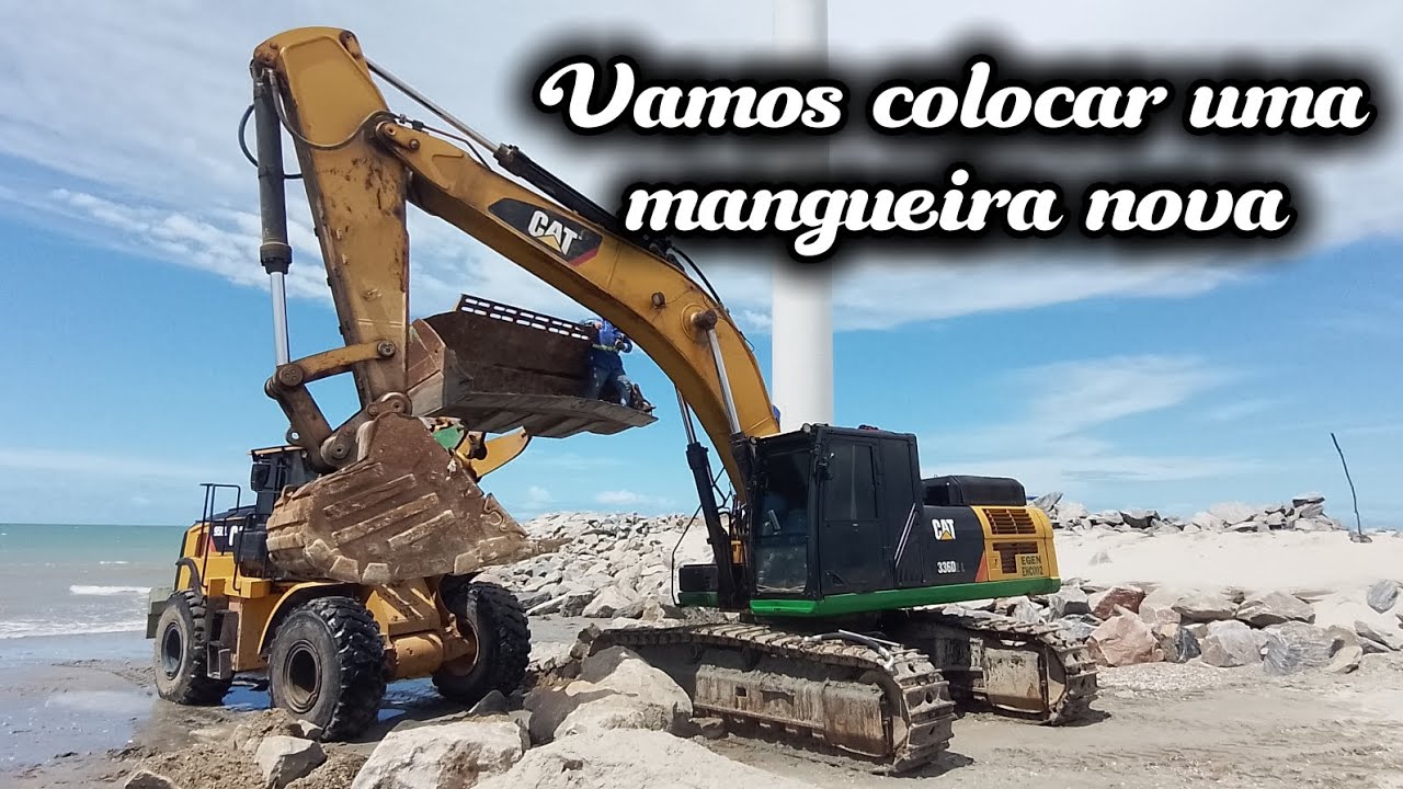 TROCANDO MANGUEIRA DA ESCAVADEIRA 336 CATERPILLAR 