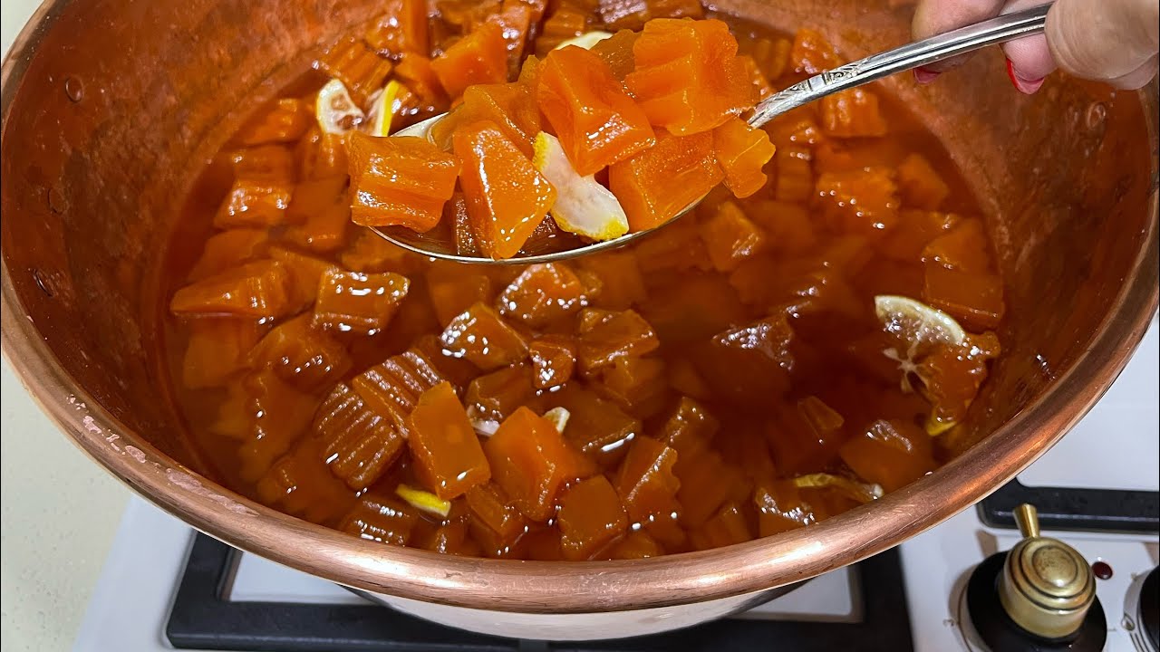 Азербайджанская кухня. Варенье из тыквы. Balqabaq mürəbbəsi.