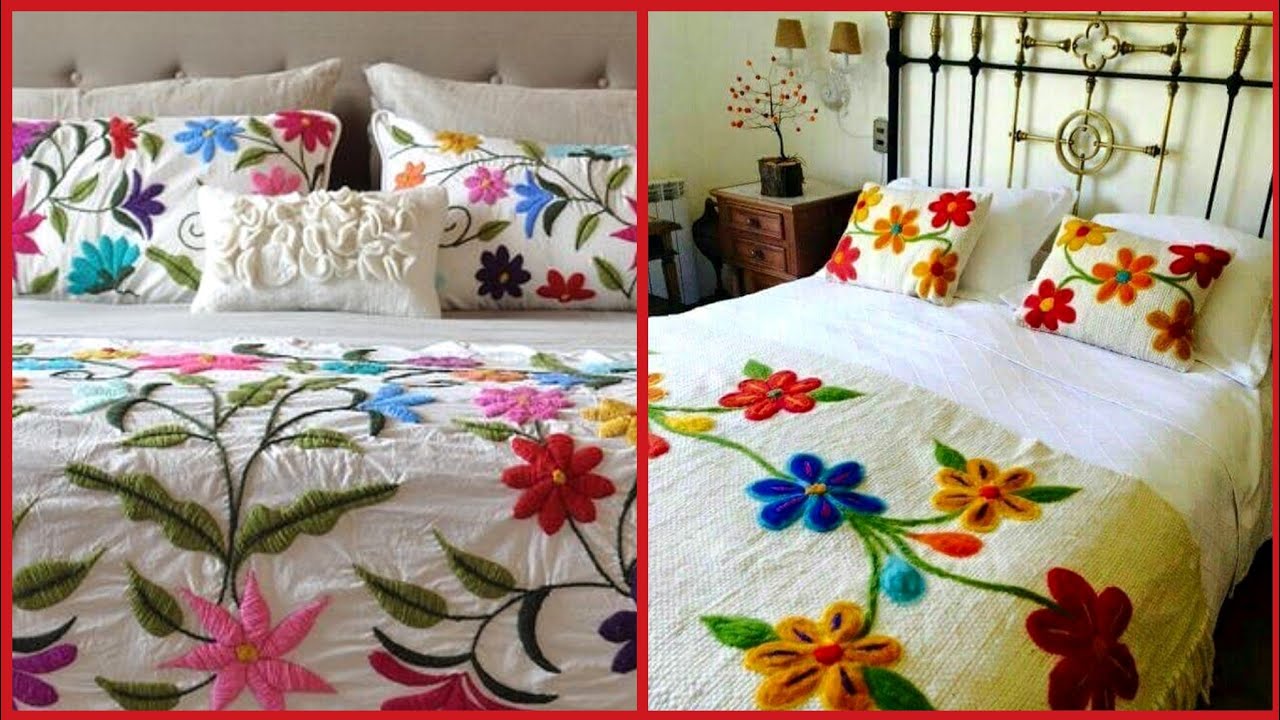 Top Class Hand Embroidered Bedsheets Designs // Beautiful Hand Embroidery Pattern For Bedsheets