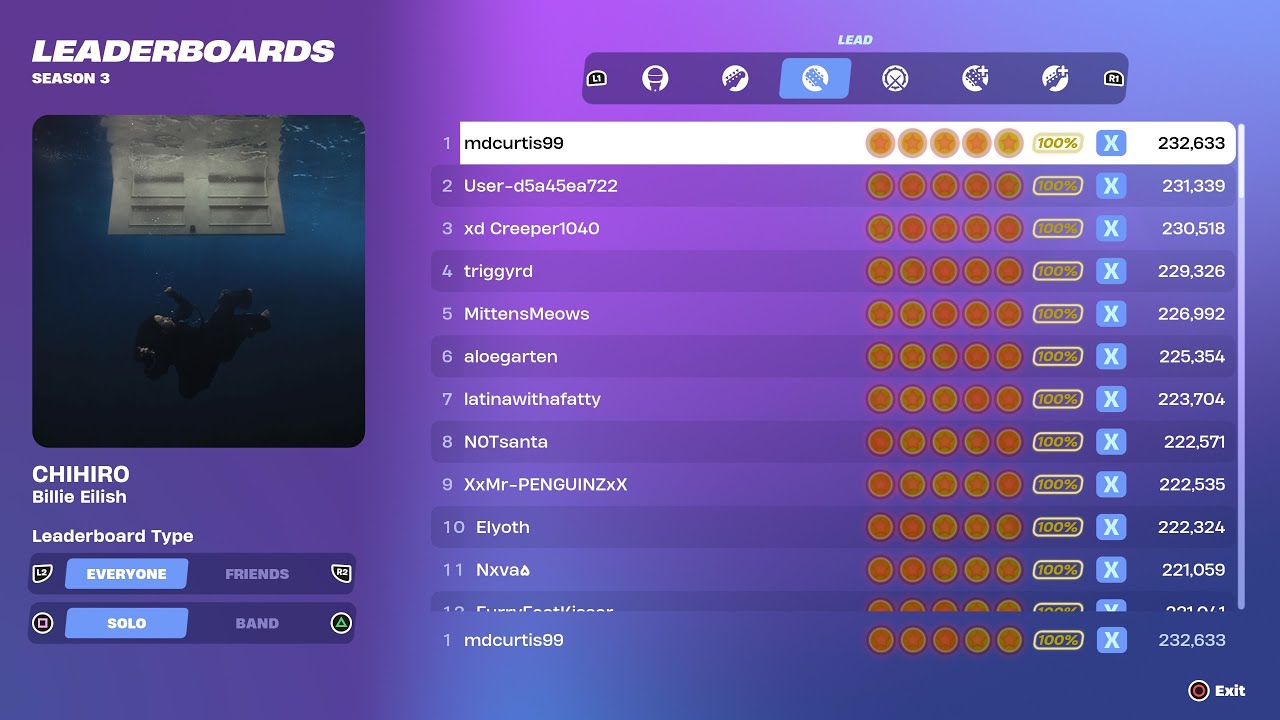 [Fortnite Festival S3] CHIHIRO Expert Lead 100% FC World Record