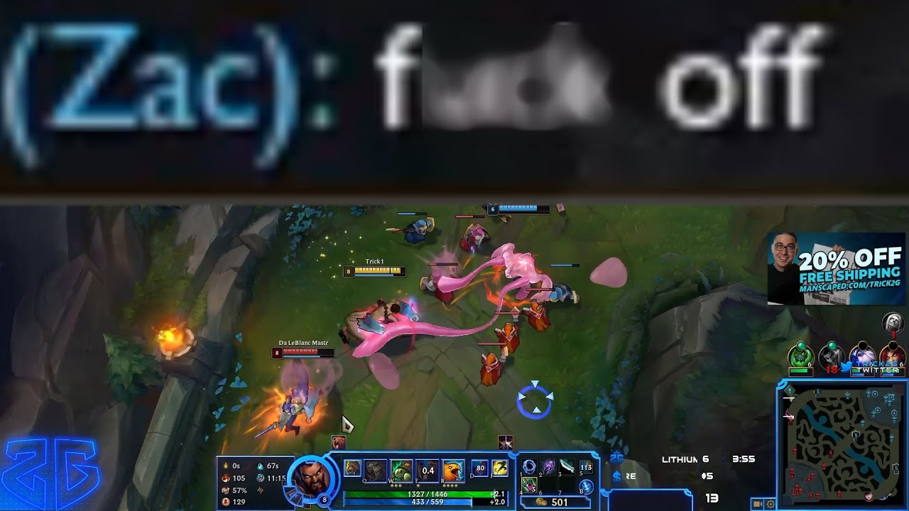 Trick2g Gets Flamed By Toxic Zac Player