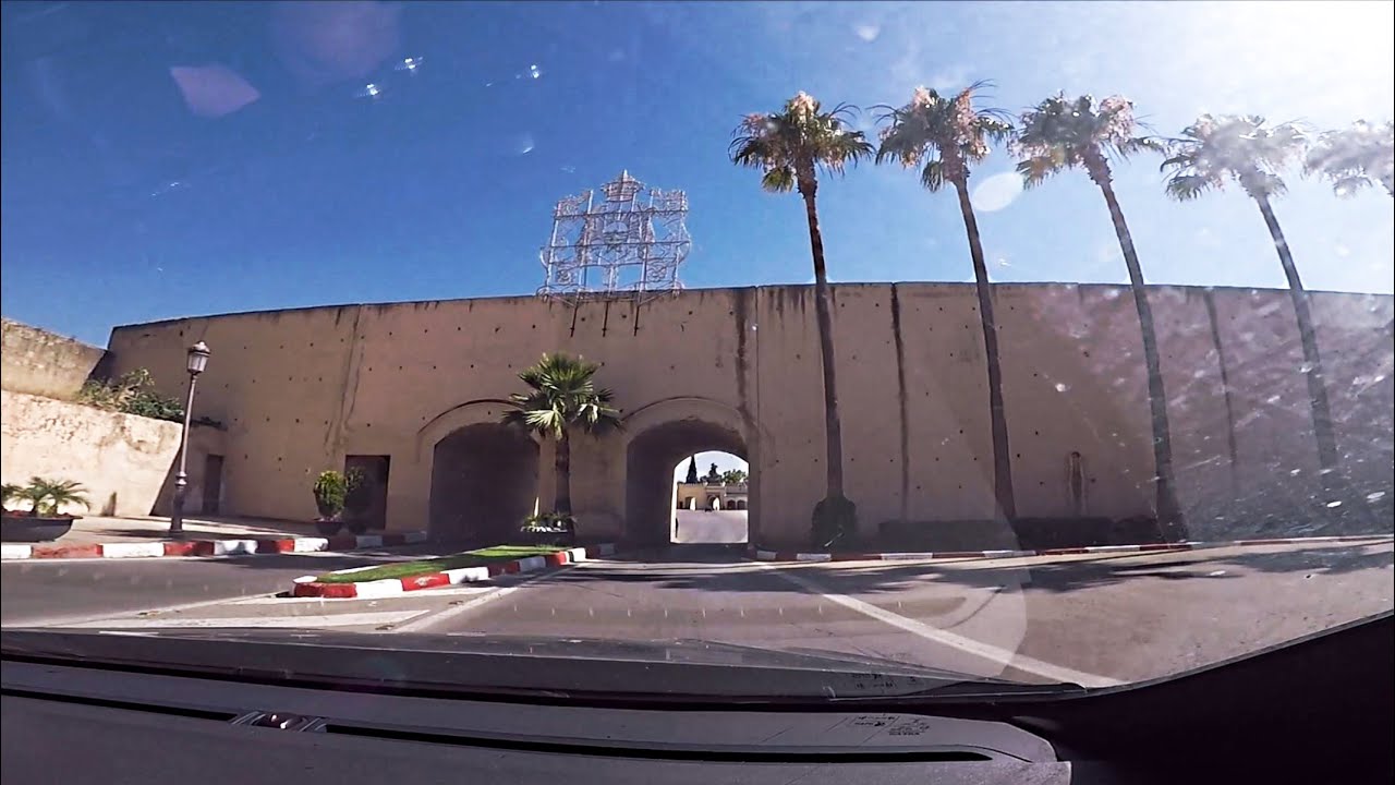Driving in Meknes' old town, Morocco