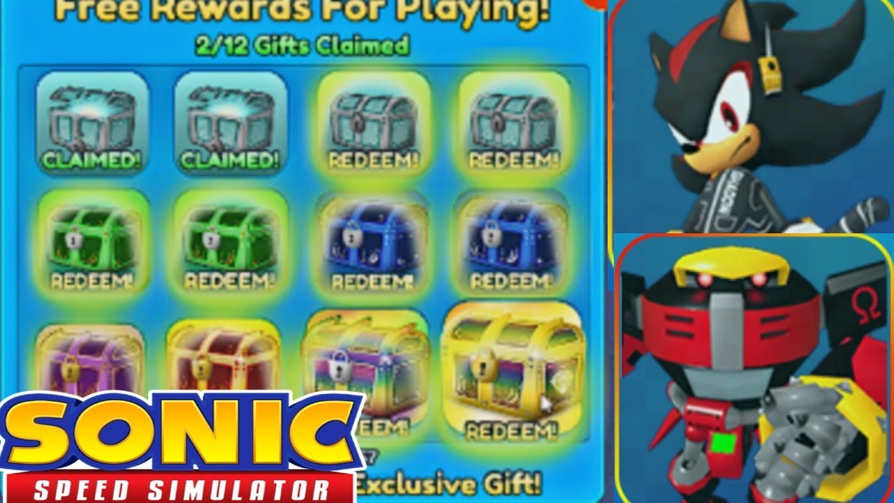 GETTING ALL FREE GIFTS IN SONIC SPEED SIMULATOR + RACE SUIT SHADOW AND OMEGA - Episode 14