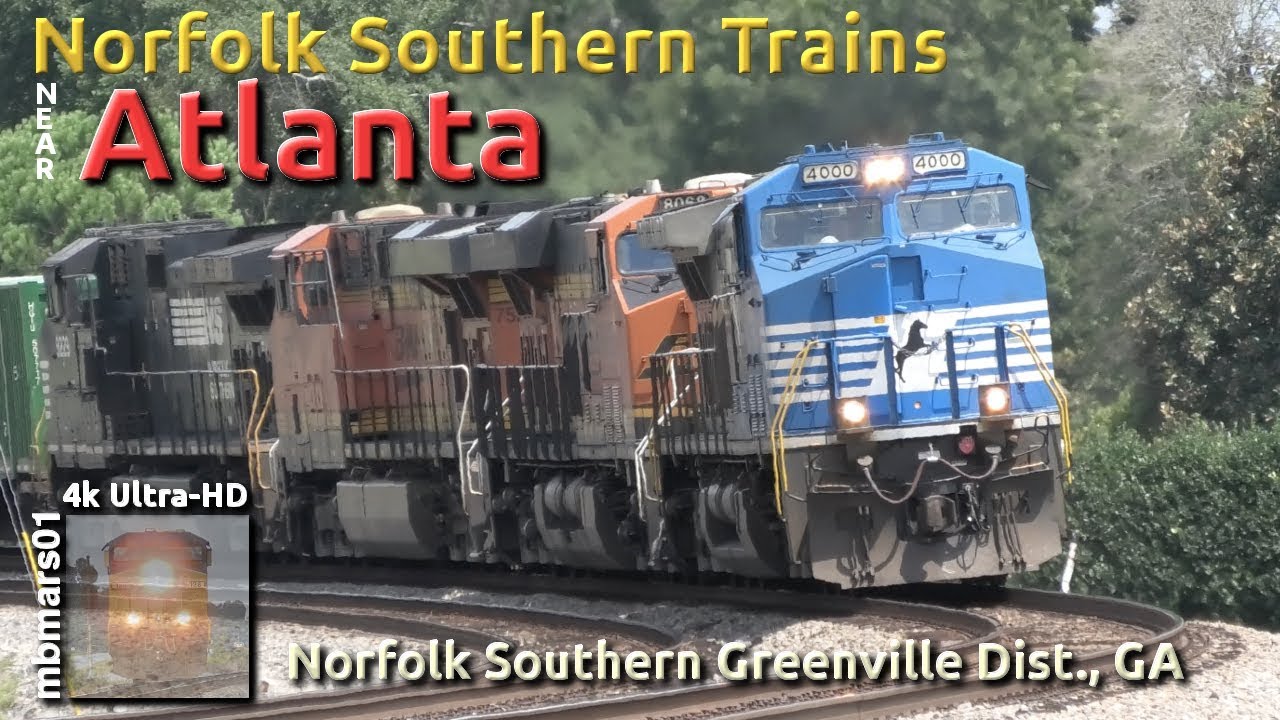 [6F][4k] Norfolk Southern Trains Near Atlanta, Greenville District, GA 08/22/2018 ©mbmars01