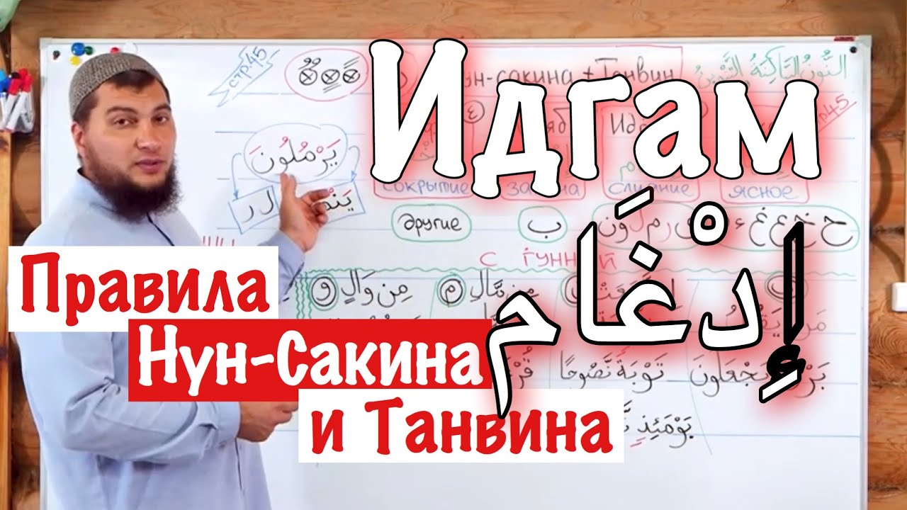 Урок № 8: «Идгам» (إِدْغَام) Слитное чтение / 2-ое правило Нун-Сакина и Танвина