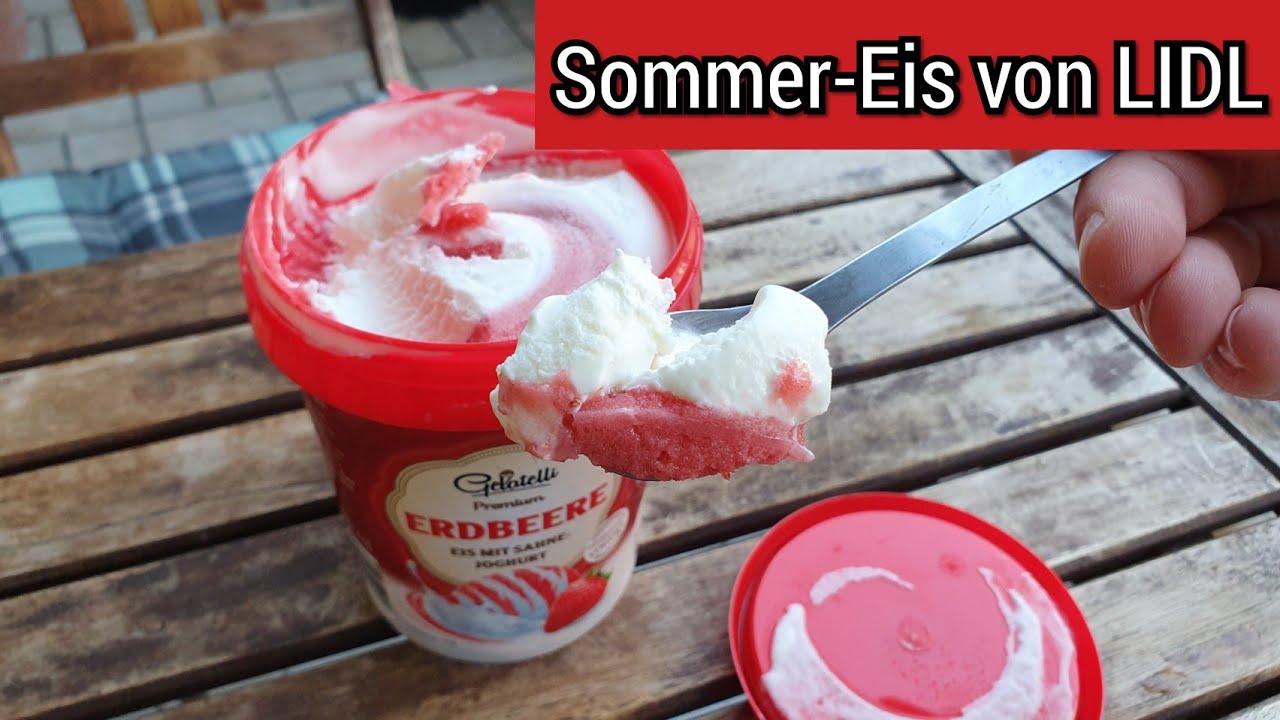 LIDL Eis Gelatelli Erdbeere Joghurt Eis mit Sahne | g&uuml;nstig UND gut? | FoodLoaf