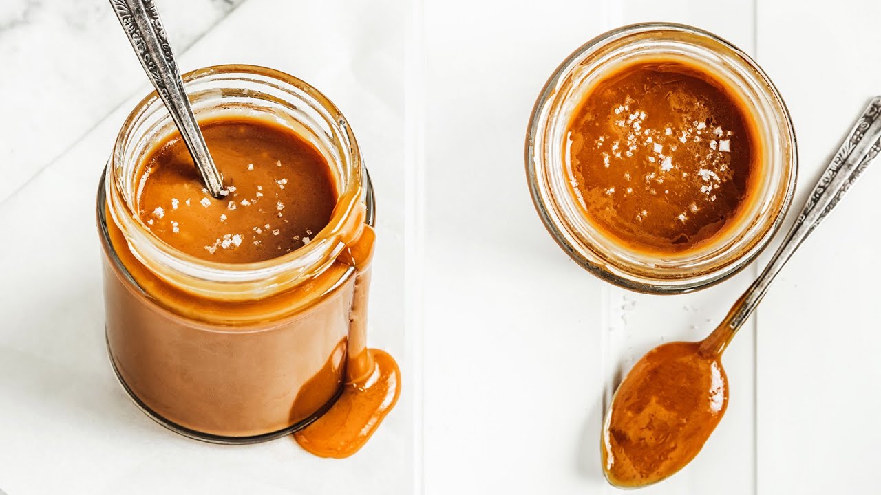 Salted caramel sauce recipe I easy no thermometer needed I Sweetly Cakes