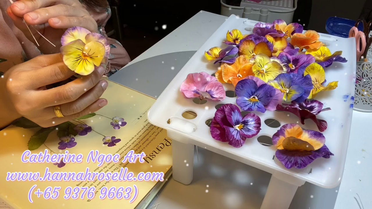Handmade Clay Pansy flower Art/hoa HandMade Păng-x&ecirc; đất s&eacute;t