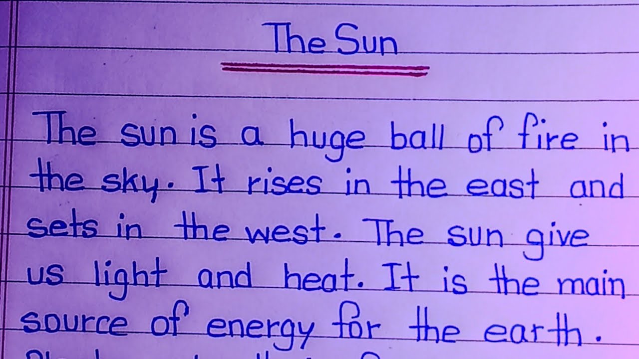 Pragaph on The Sun in english ll 10 lines essay on The Sun in english ll Essay on The Sun ll 