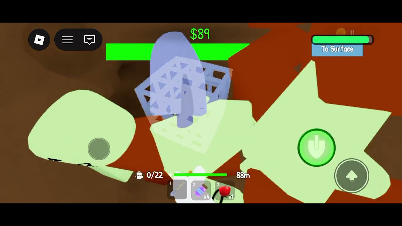 Digging the backyard in a Roblox.
