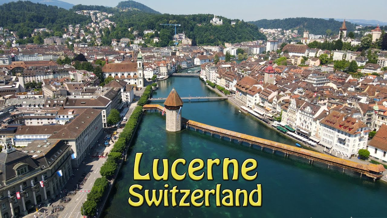 Understanding Lucerne : 4K bird's view video of the beautiful city of Lucerne, Switzerland