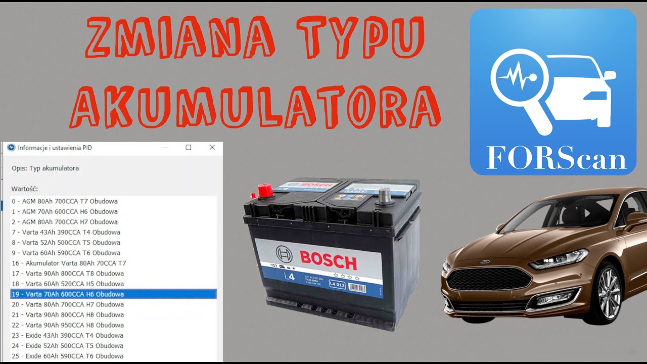 Zmiana TYPU akumulatora - Forscan - Ford Mondeo mk5