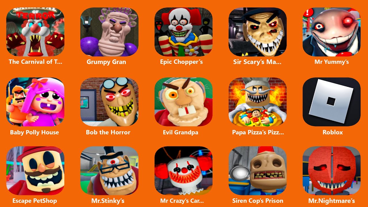 ROBLOX.THE CARNIVAL OF TERROR.MR. JELLY’S SCARY BAKERY.EVIL ICE CREAM SHOP.NIGHT SHIFT AT TOY STORE