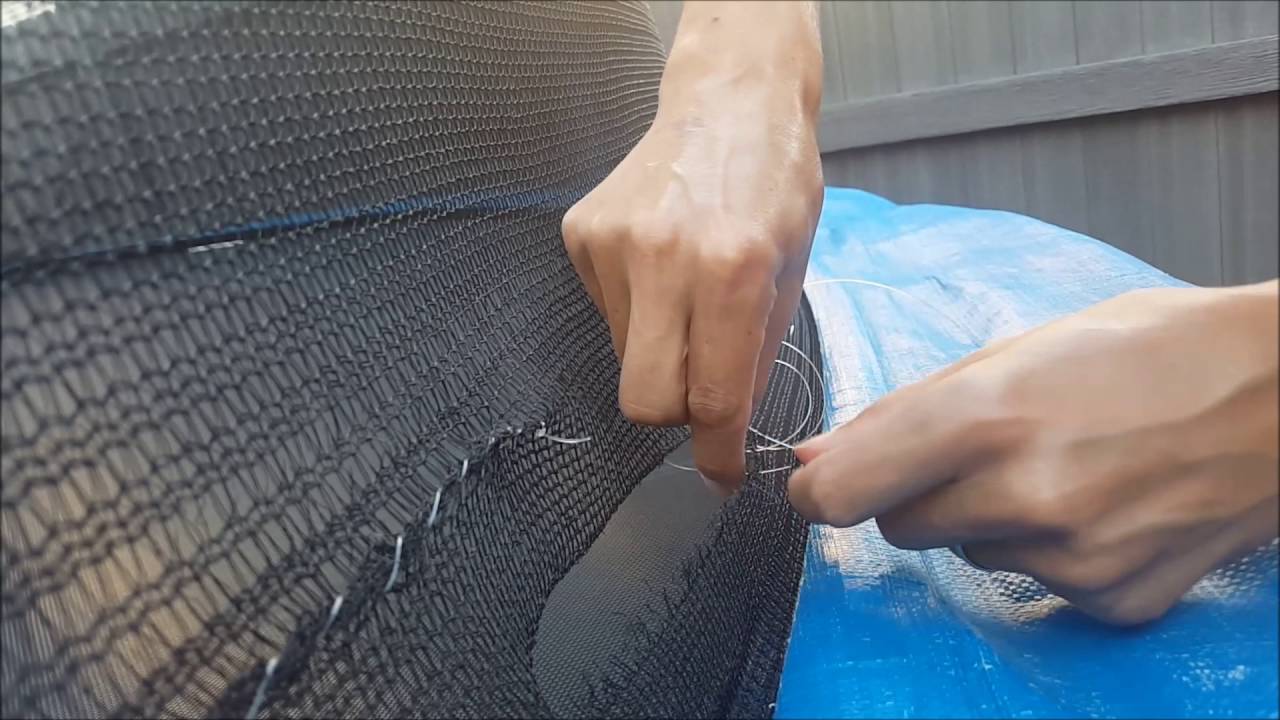 How to repair a trampoline safety net
