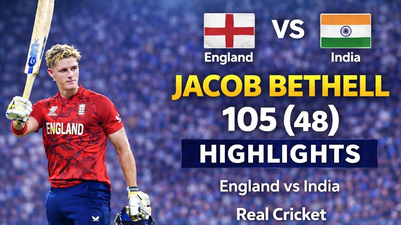 Jacob Bethell&rsquo;s Stunning Knock 105 (48) vs India in the Semifinal #T20WorldCup2026 #jacobbethell