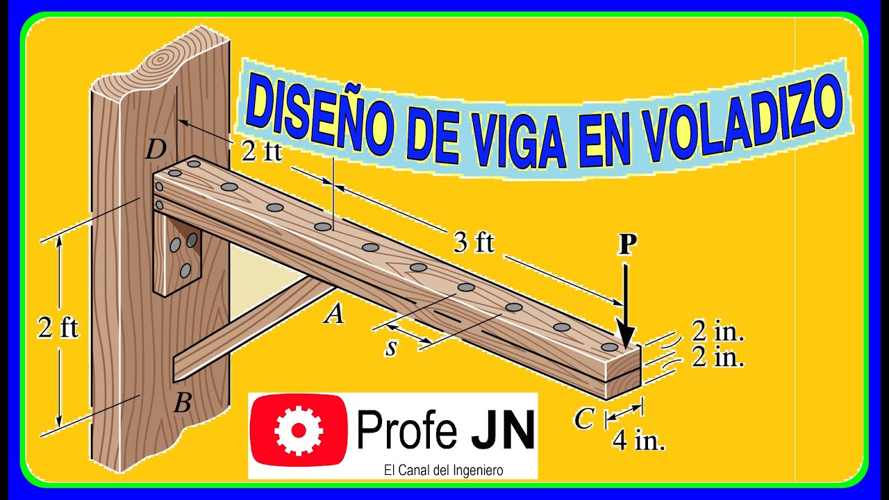 CARGA MAXIMA DE UNA VIGA EN VOLADIZO,  ¿SABES COMO HACER LOS CALCULOS DE DISEÑO PARA ESTA VIGA?