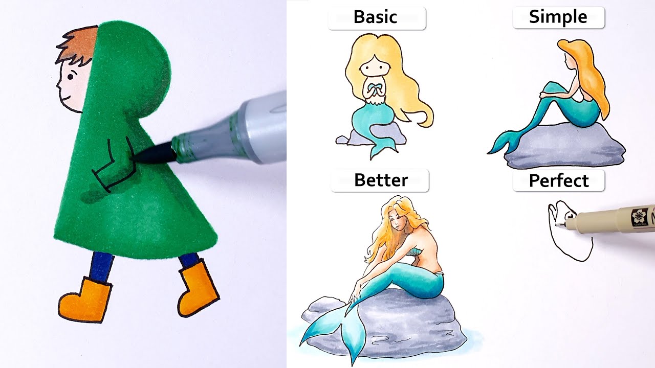 How to Draw - Easy Mermaid Art & Tricks