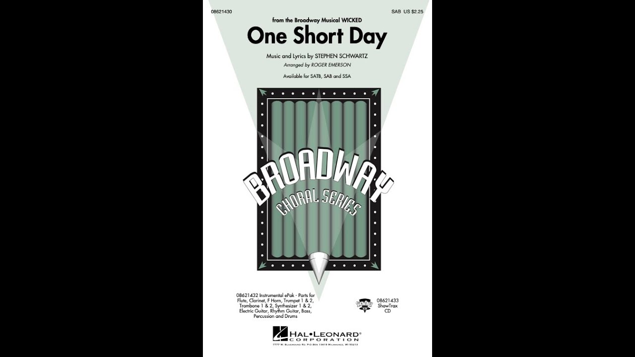 One Short Day (from Wicked) (SAB Choir) &ndash; Arranged by Roger Emerson