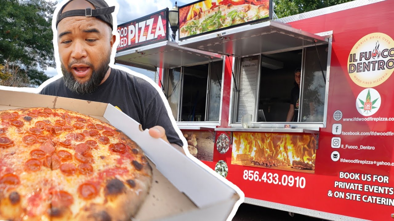 Wood fire pizza from food truck at IL Fuoco Dentro in Mullica Hill, NJ